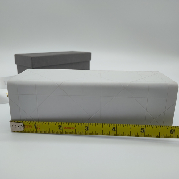 DIOR Sunglasses Case White Cannage Box Gray Fabric Storage Box Ribbon Set EUC - Picture 11 of 13